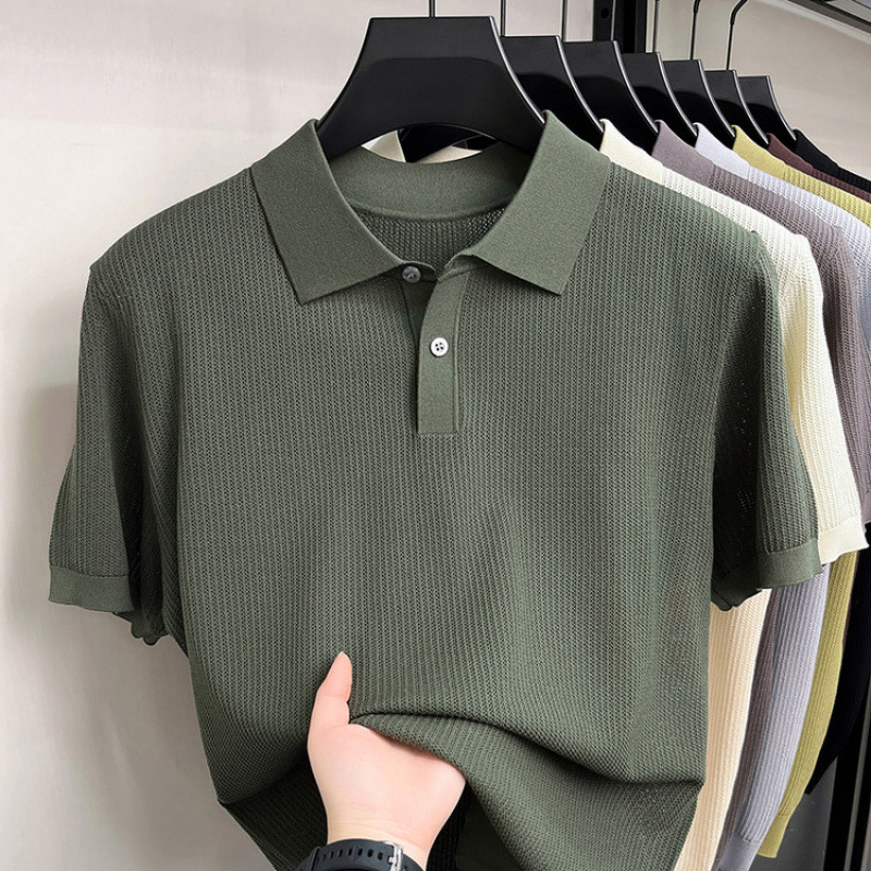 Summer New Short-sleeved Knitted T-shirt For Men photo 1