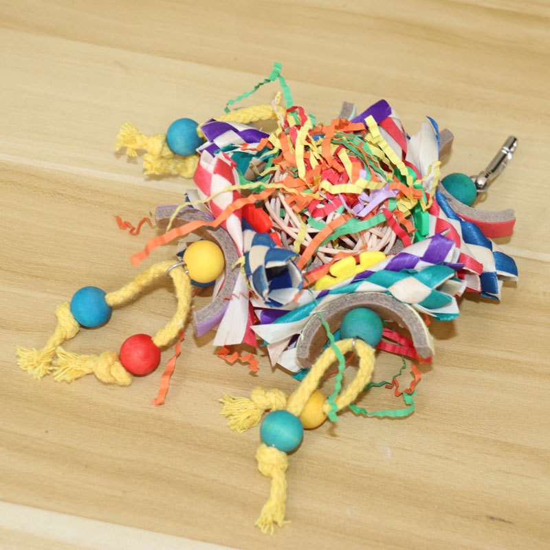 Colorful Vine Bal Paper Tube Bird Cage Decorative Pendant Parrot Toys photo 8