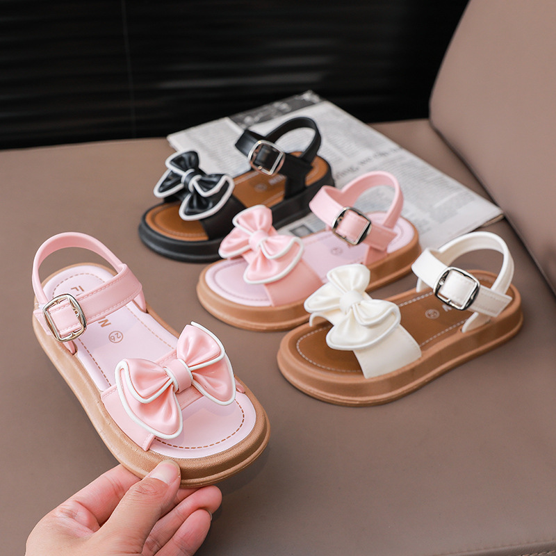Girls Bow-Knot Non-Slip Velcro Sandals photo 1
