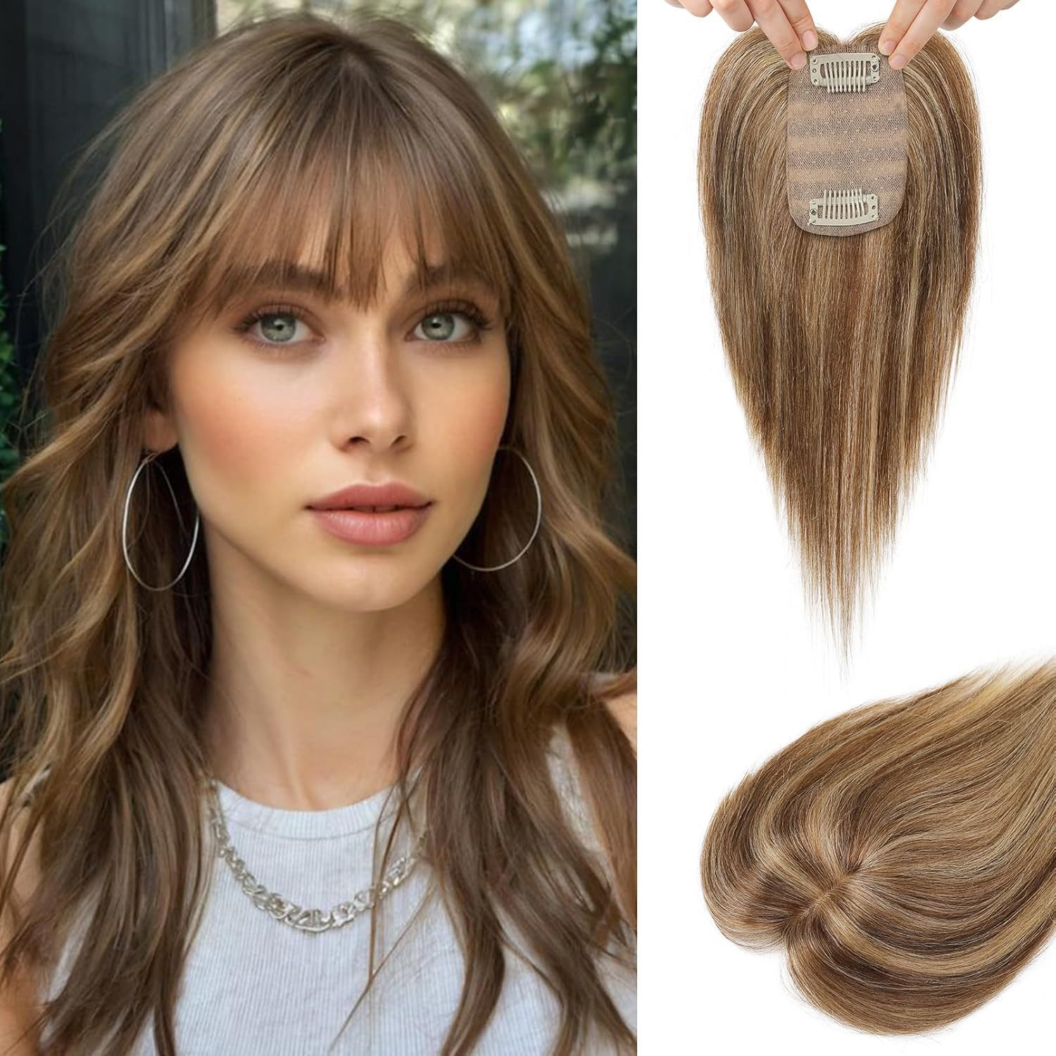 Golden Synthetic Wig With A Realistic Scalp Hairpiece photo 1
