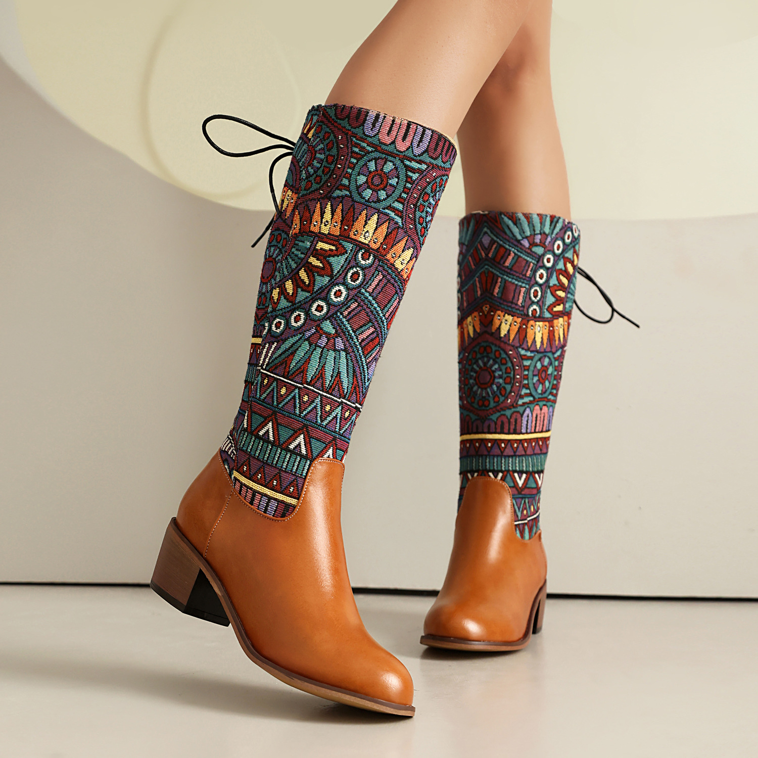 High-jacquard Ethnic-style Ribbon, YunnanMyanmar-inspired Boots photo 1