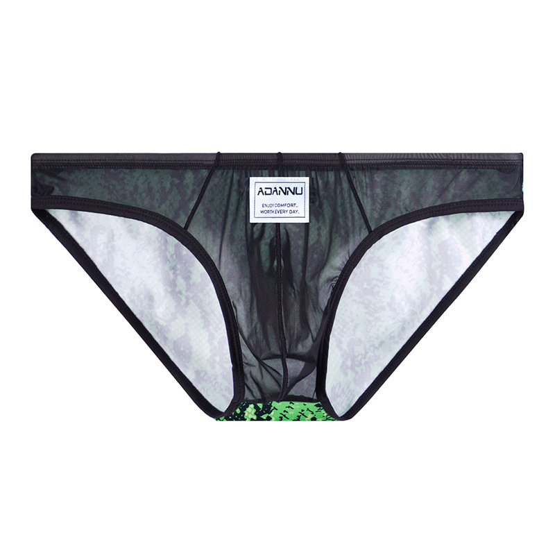 Transparent Sexy Leopard-print Mesh Mens Briefs photo 4