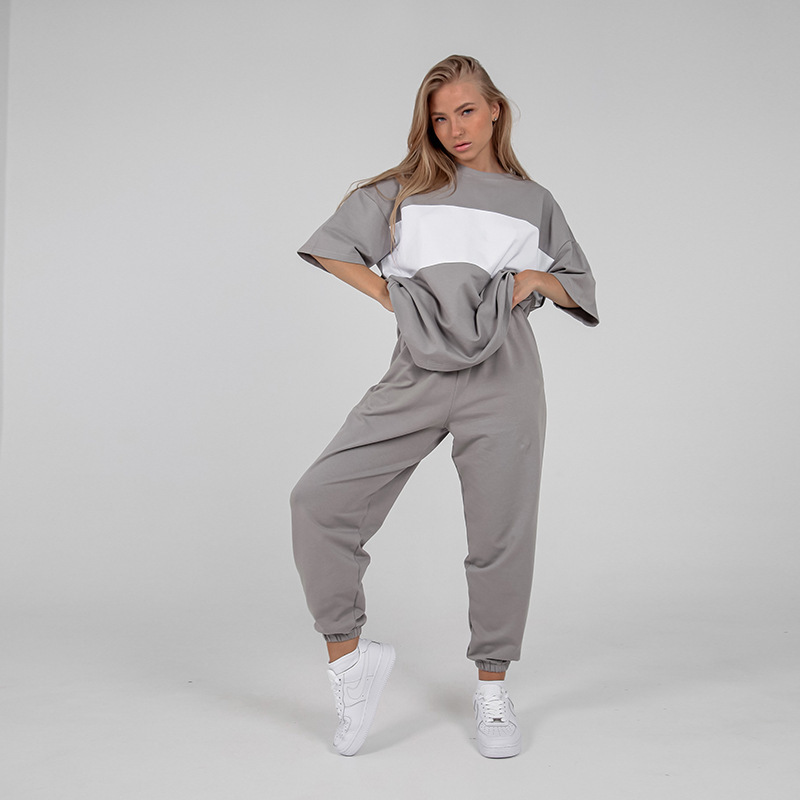 Round-neck Short-sleeve T-shirt Sports One-piece Set photo 4