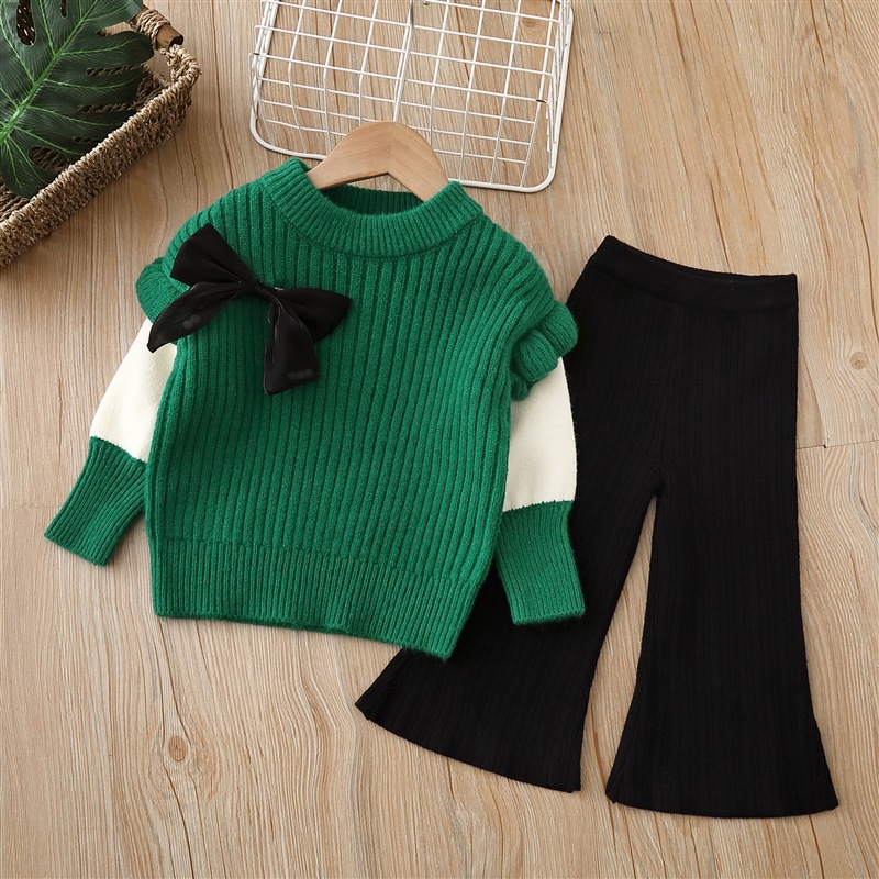 Childrens Two-Piece Knitted Set With Round Neck photo 3