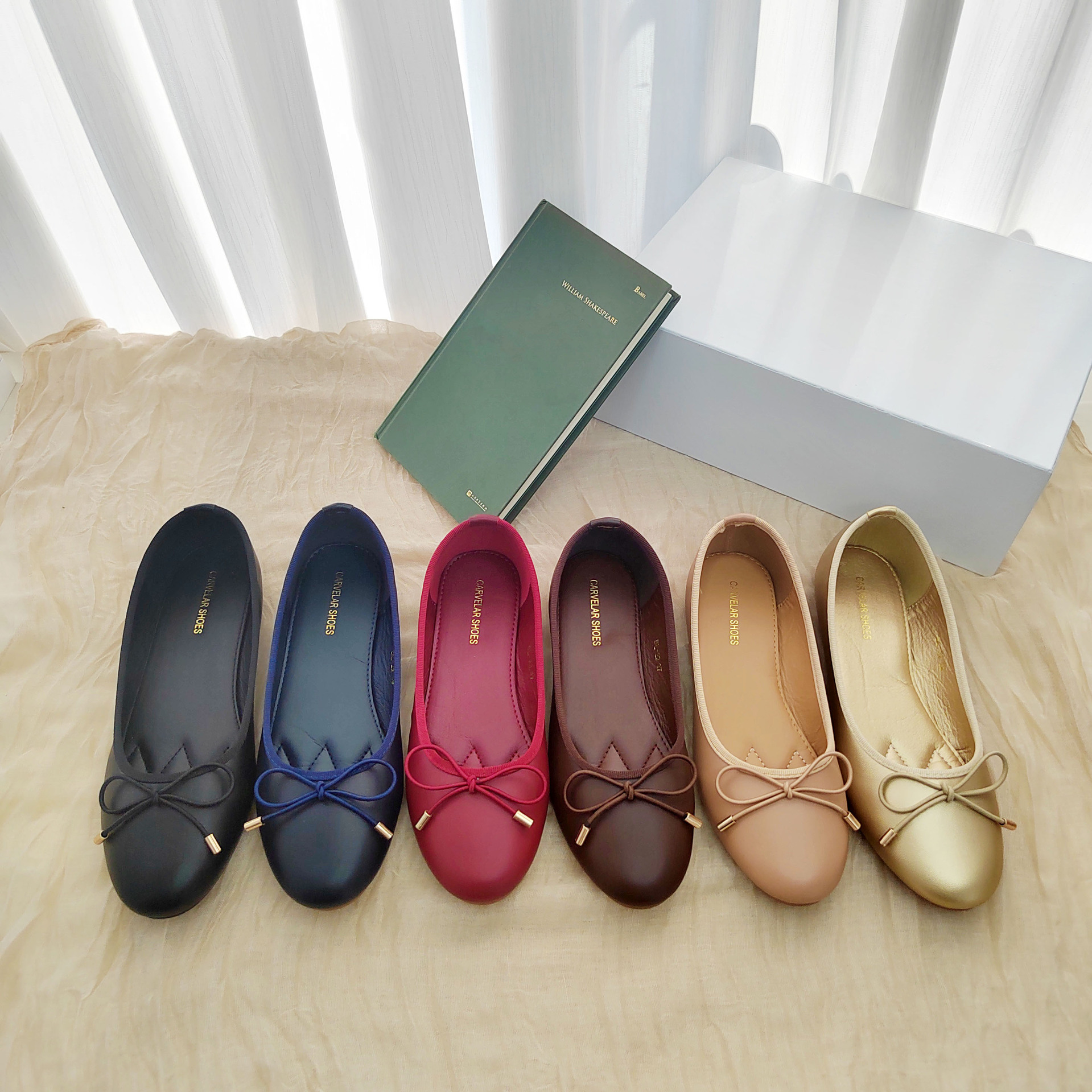 New Springsummer Bow-tie Low-cut Ballet Flats With Thick Soles photo 1