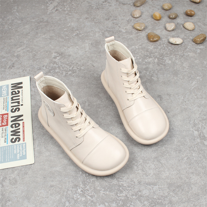 Women's Fleece-lined Lace-up Round-toe Ankle Boots photo 2