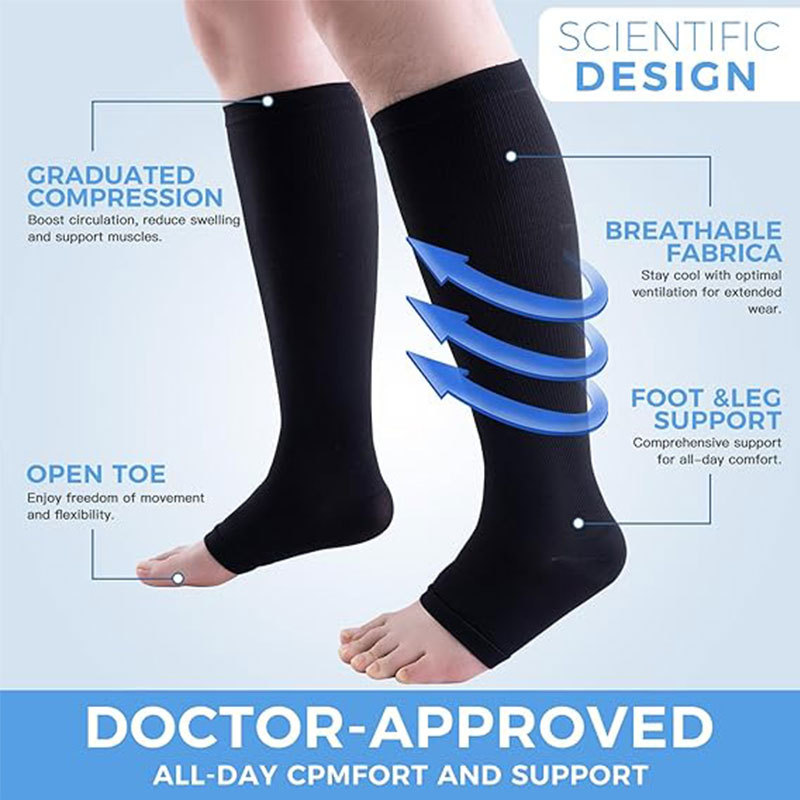 Zippered Compression Socks Open-toe Socks photo 1
