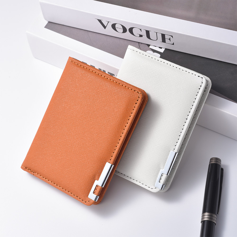 Mens Ultra-thin Short Wallet With Metal Trim photo 1