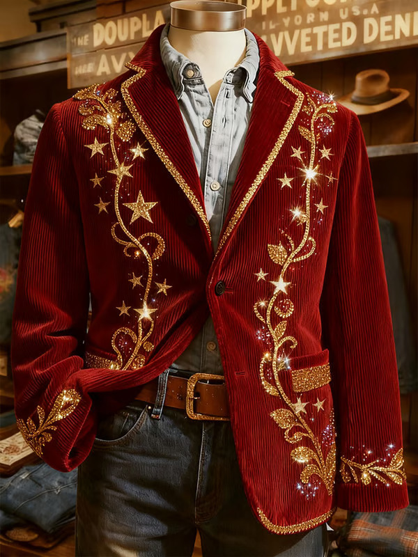 Christmas-themed Corduroy Suit With Pockets photo 2