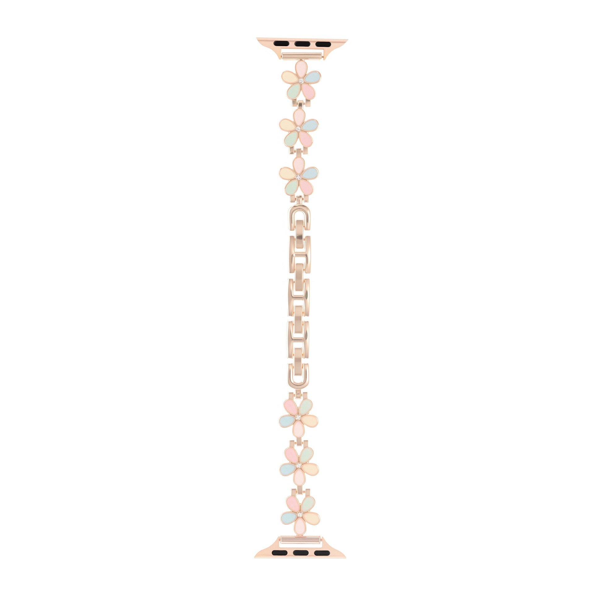 Five-petal Flower Pattern With Gold-embossed Resin And Metal Bracelet Strap photo 3