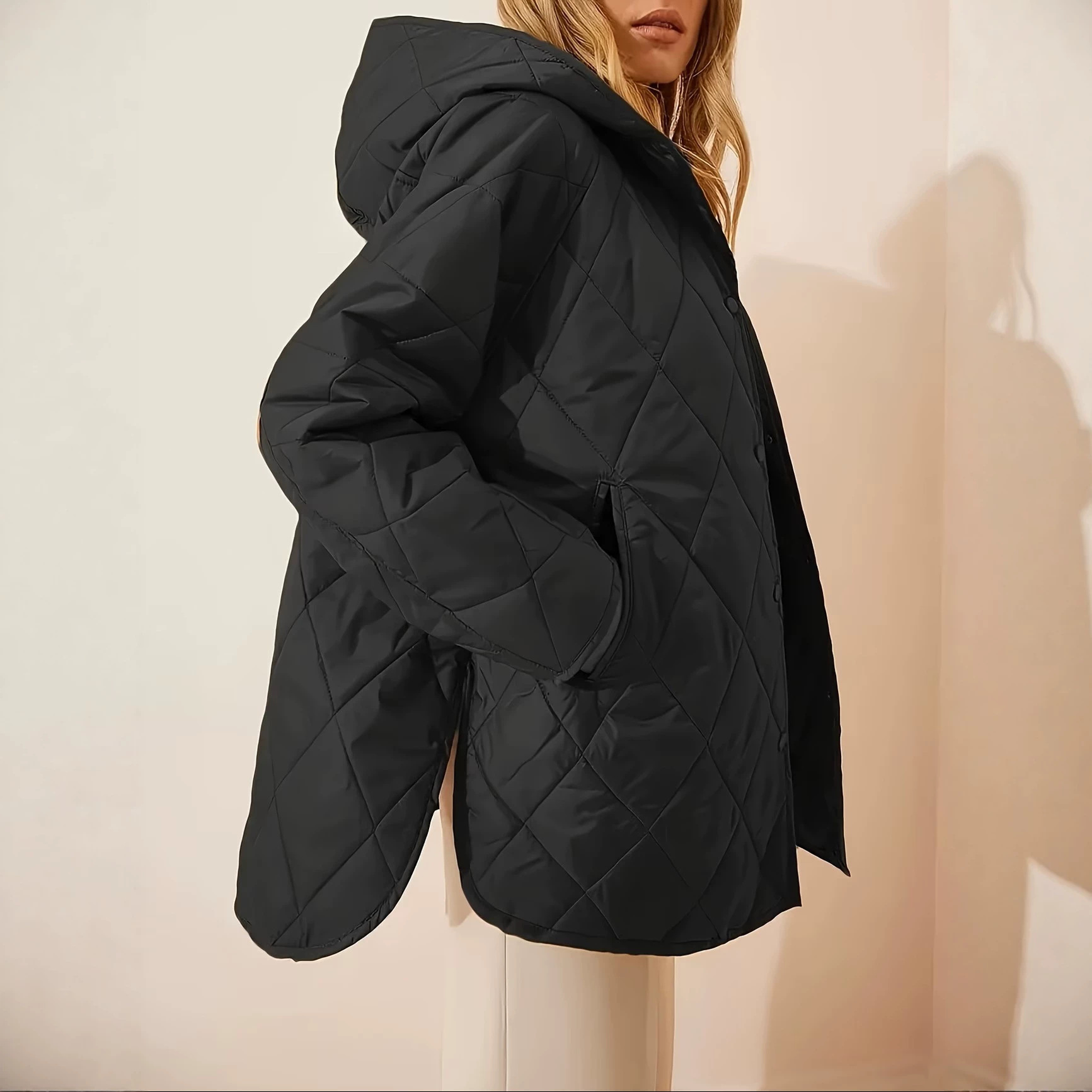 New Fallwinter Hooded Loose-fitting Warm Coat photo 1