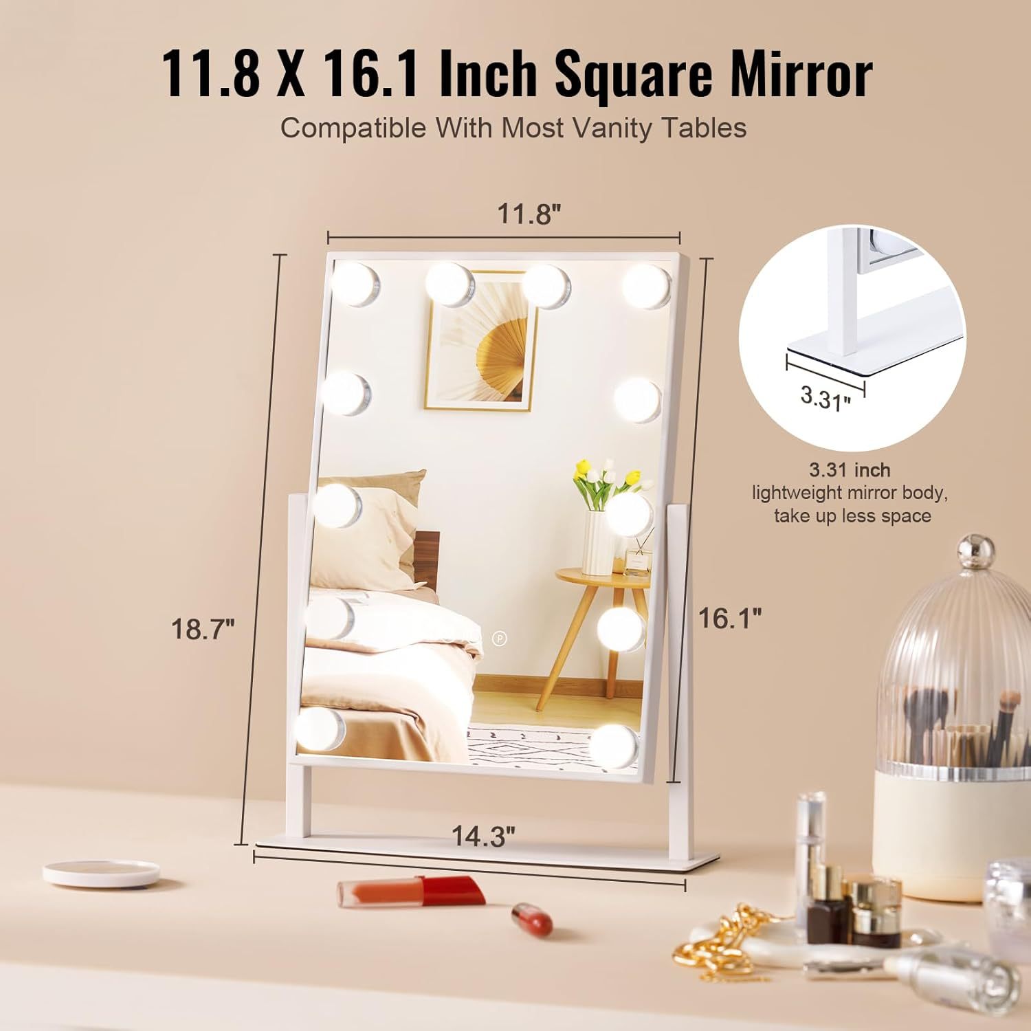 Smart Makeup Mirror Desktop With Bulb Fill Light Dressing photo 7
