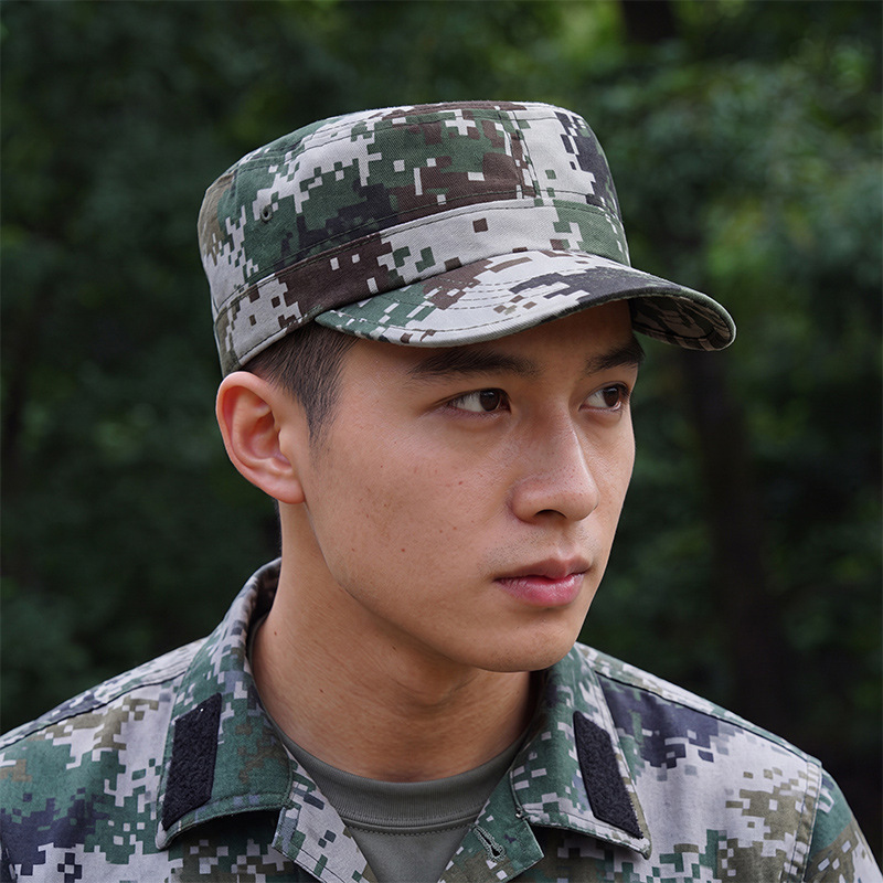 Camouflage Flat-top Cap Outdoor Hiking Hat Training And Activity Sunshade Work Safety Cap photo 1