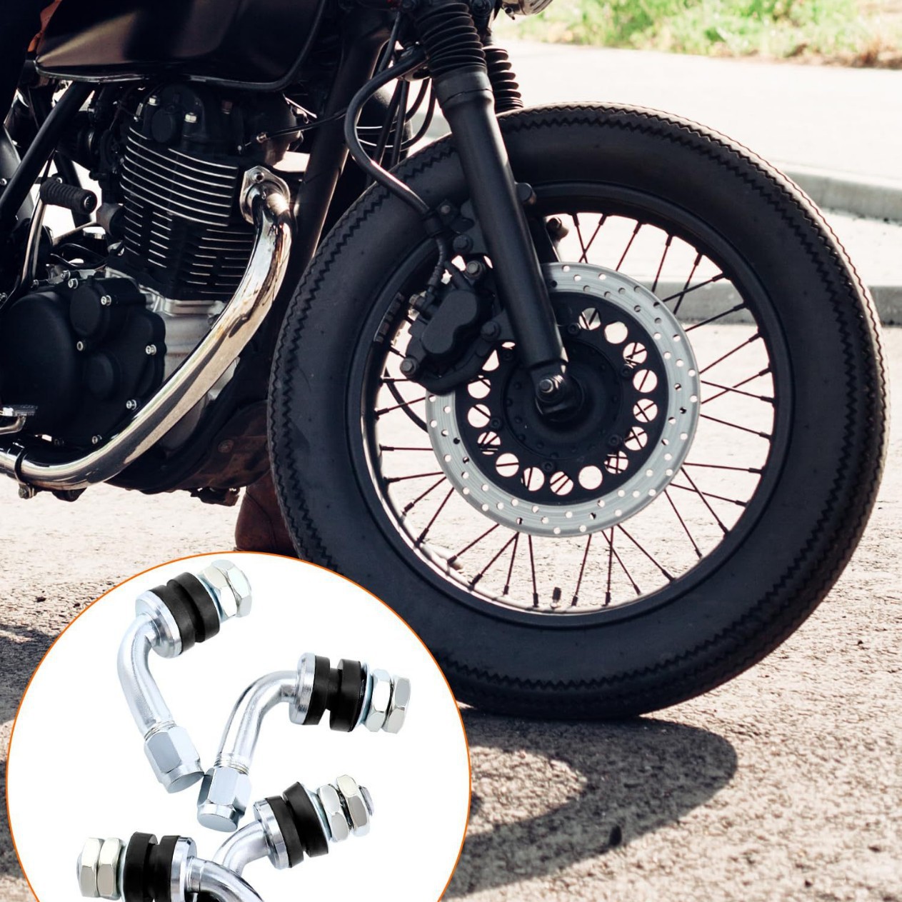 Vacuum Tire Conversion For Motorcycles Using Car Valve Stems photo 1