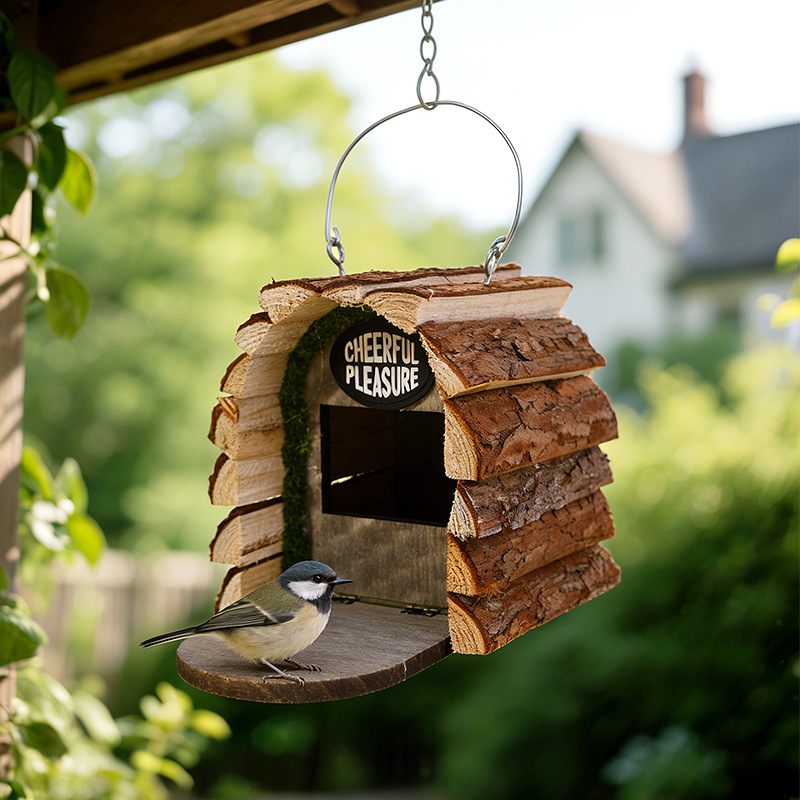 Outdoor Wooden Birdhouse Courtyard Decoration Bird Feeder photo 3