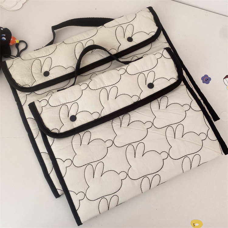 Embroidered Rabbit Pattern Portable Tablet Storage Bag photo 8