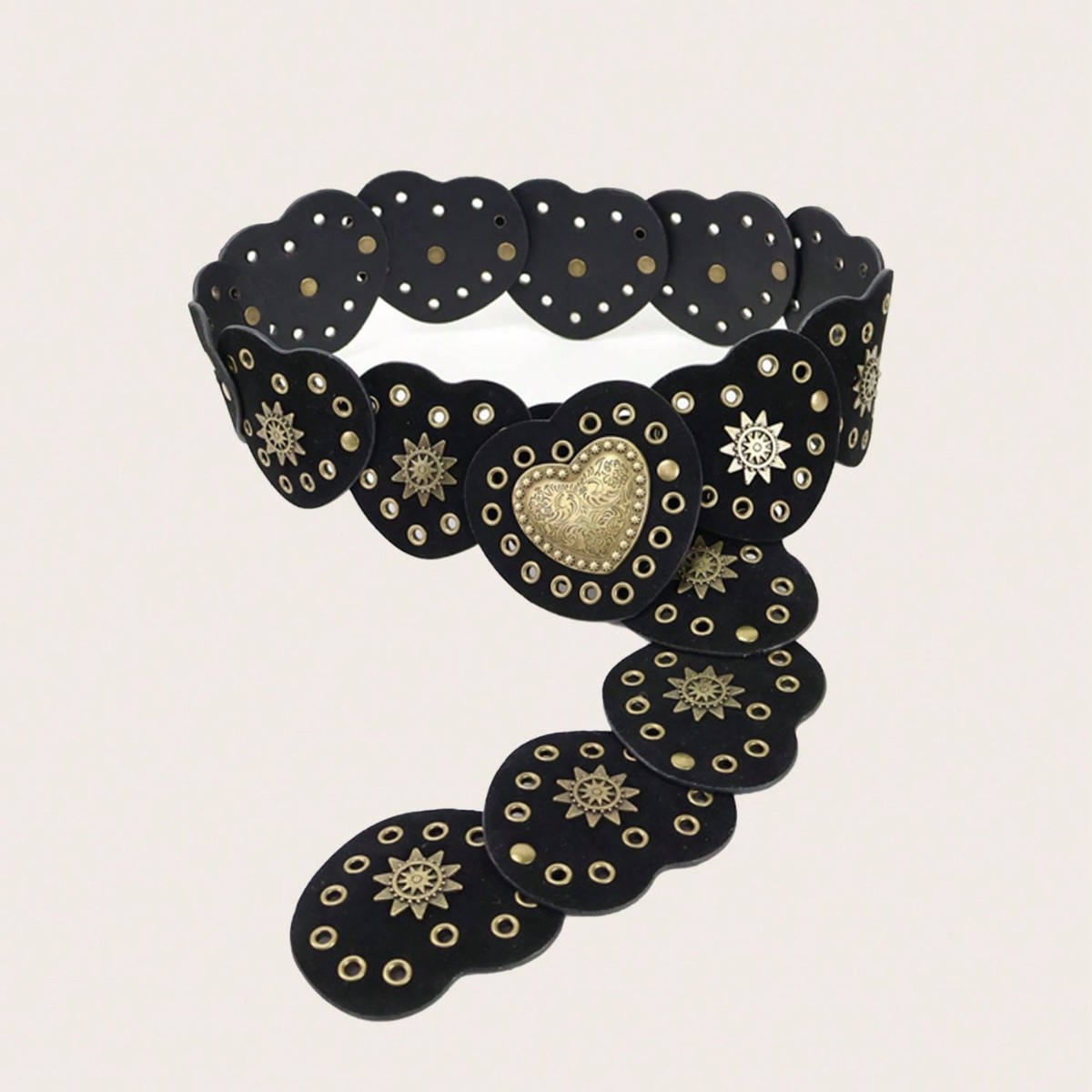 Shiny Heart-shaped Stud Tassel Belt photo 3