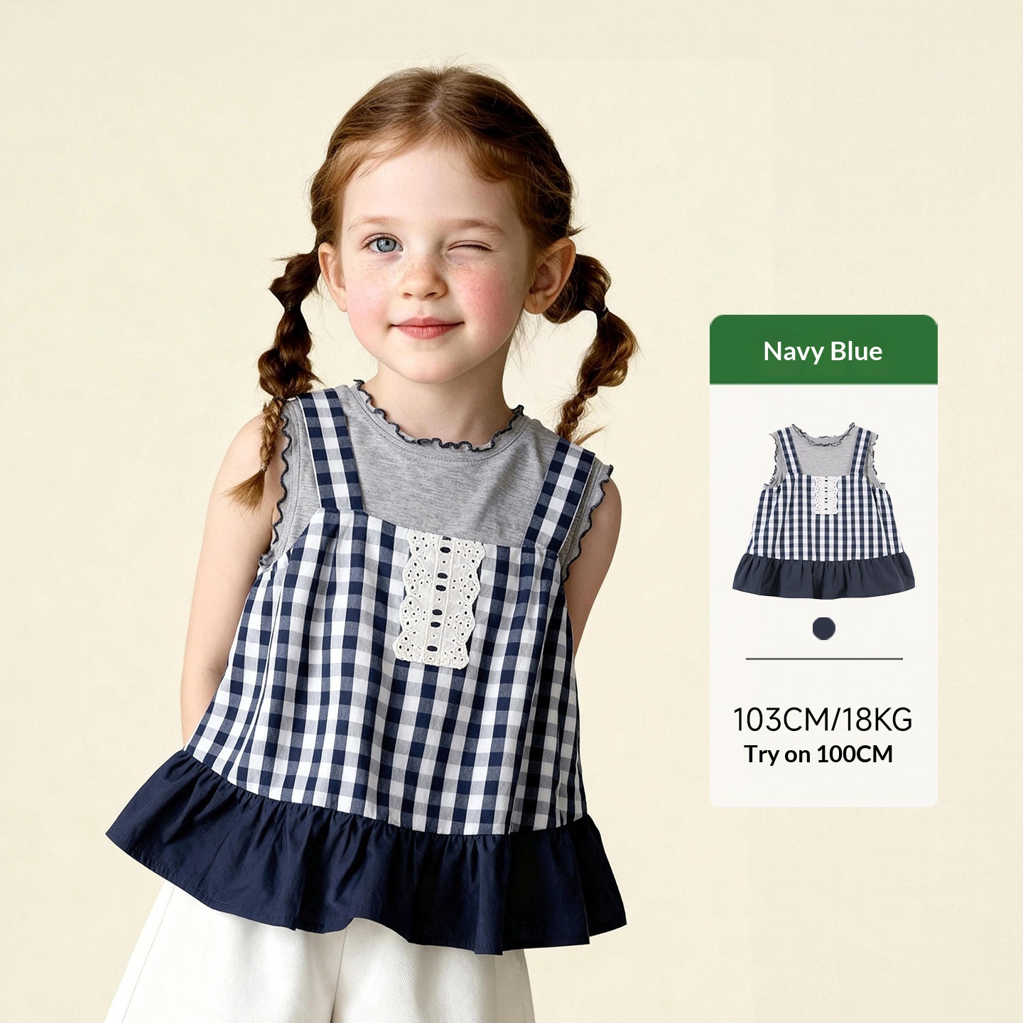 Plaid Knit Patchwork Artistic Top Set photo 3