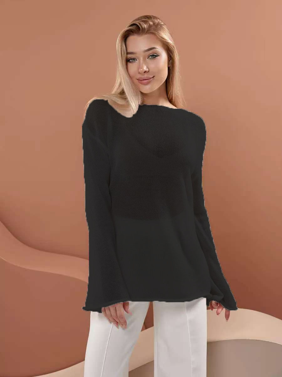 New Women's See-through Openwork Knit Sweater photo 7