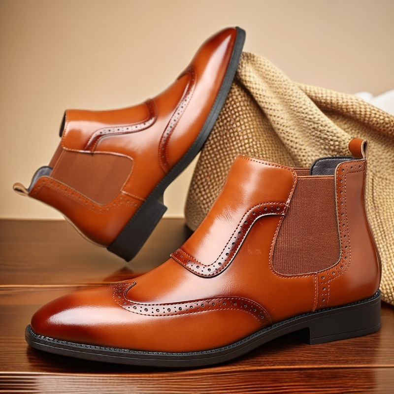 Men's Large-size New-style Retro Chukka Boots Western Cowboy Style photo 2