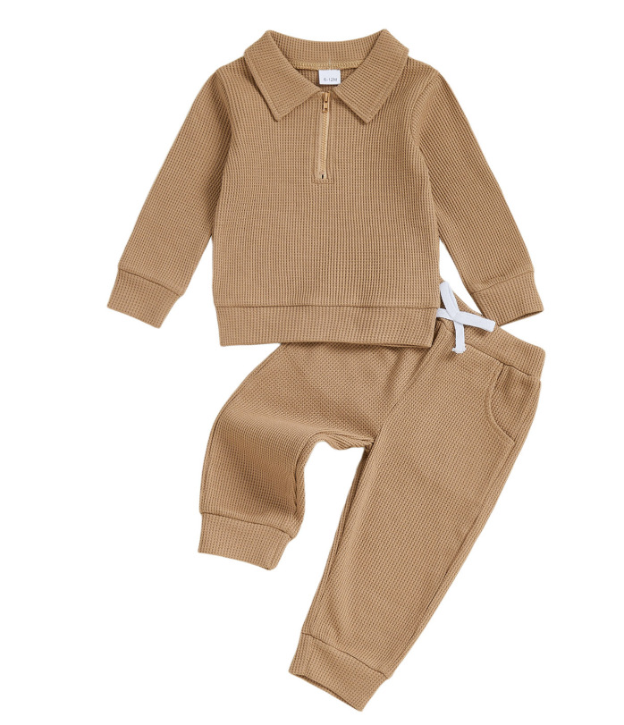 Childrens Cotton Polo-neck Long-sleeve Set photo 4