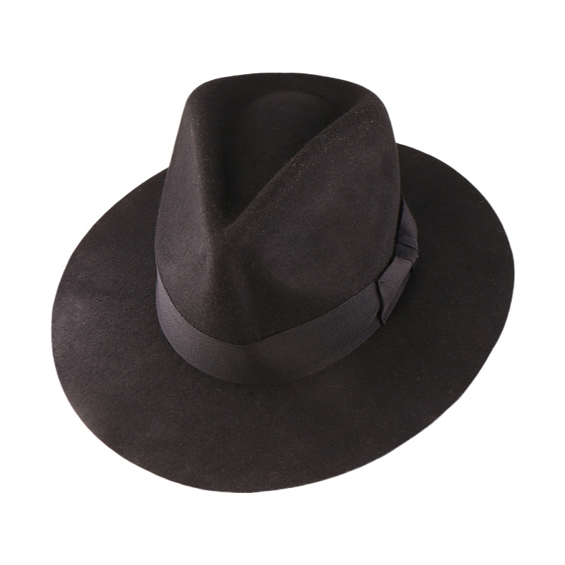 Wool Denim Hat With A Wide Brim And Bow photo 6