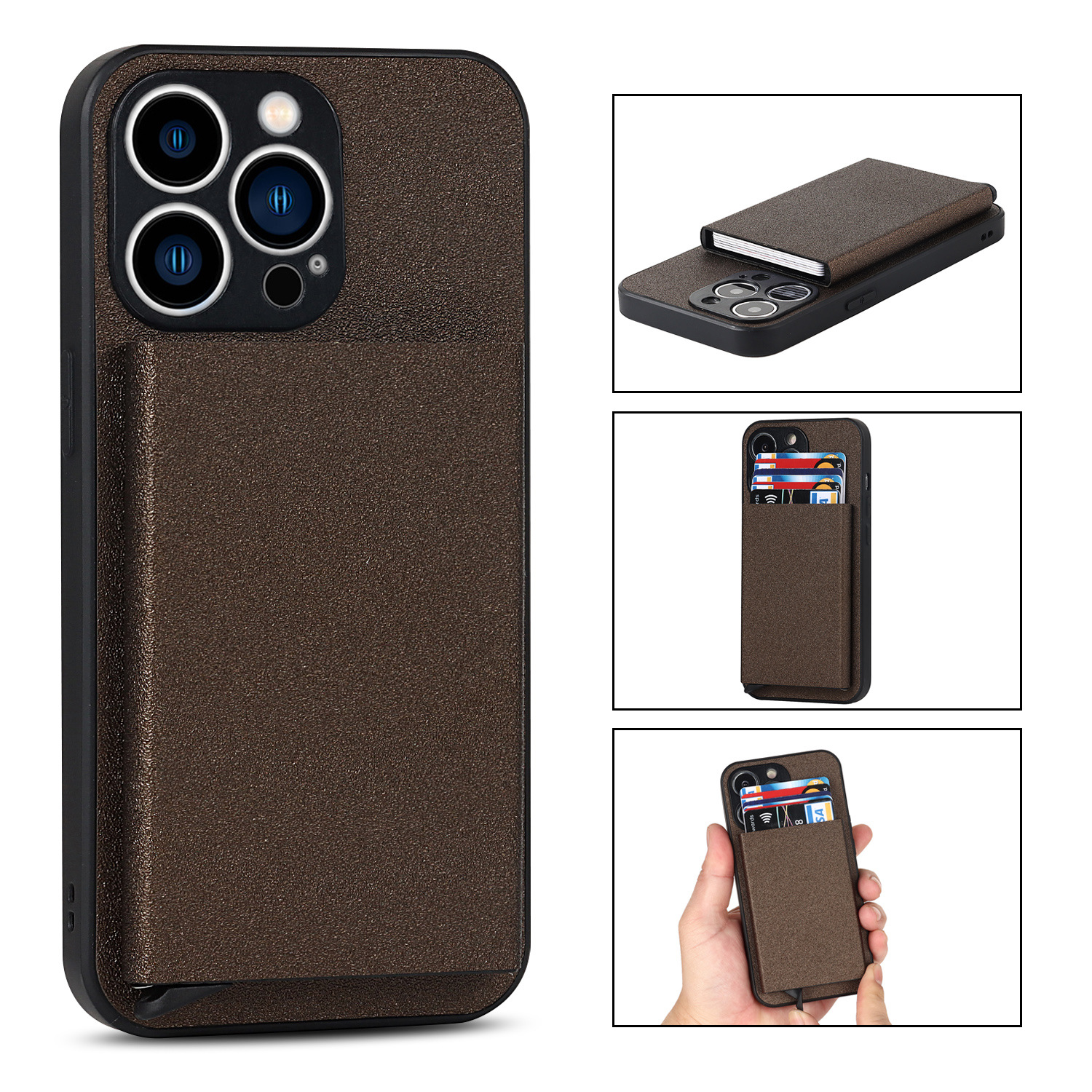 Solid-color Card-insert Phone Case photo 5