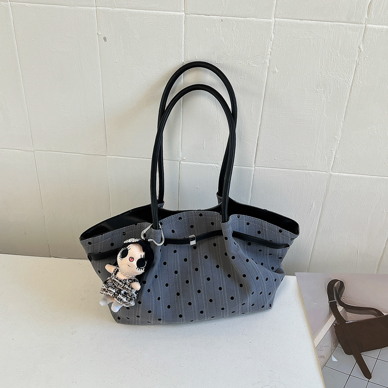 Korean-style Striped Polka-dot Tote Bag For Women New Autumn Winter photo 4