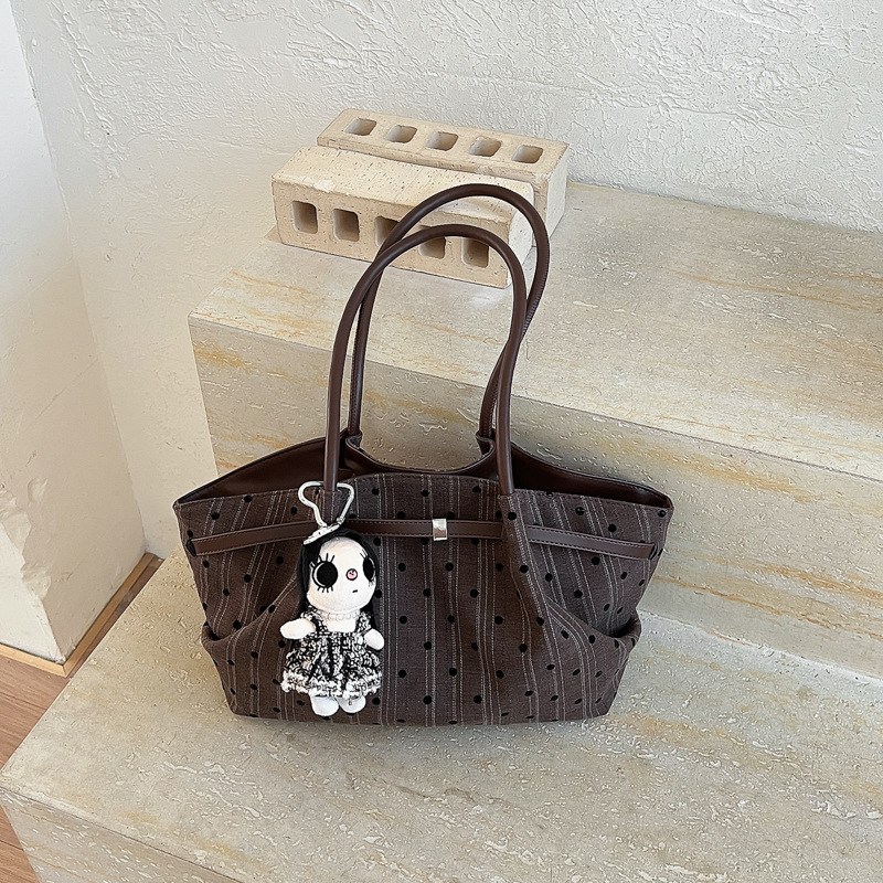 Korean-style Striped Polka-dot Tote Bag For Women New Autumn Winter photo 2