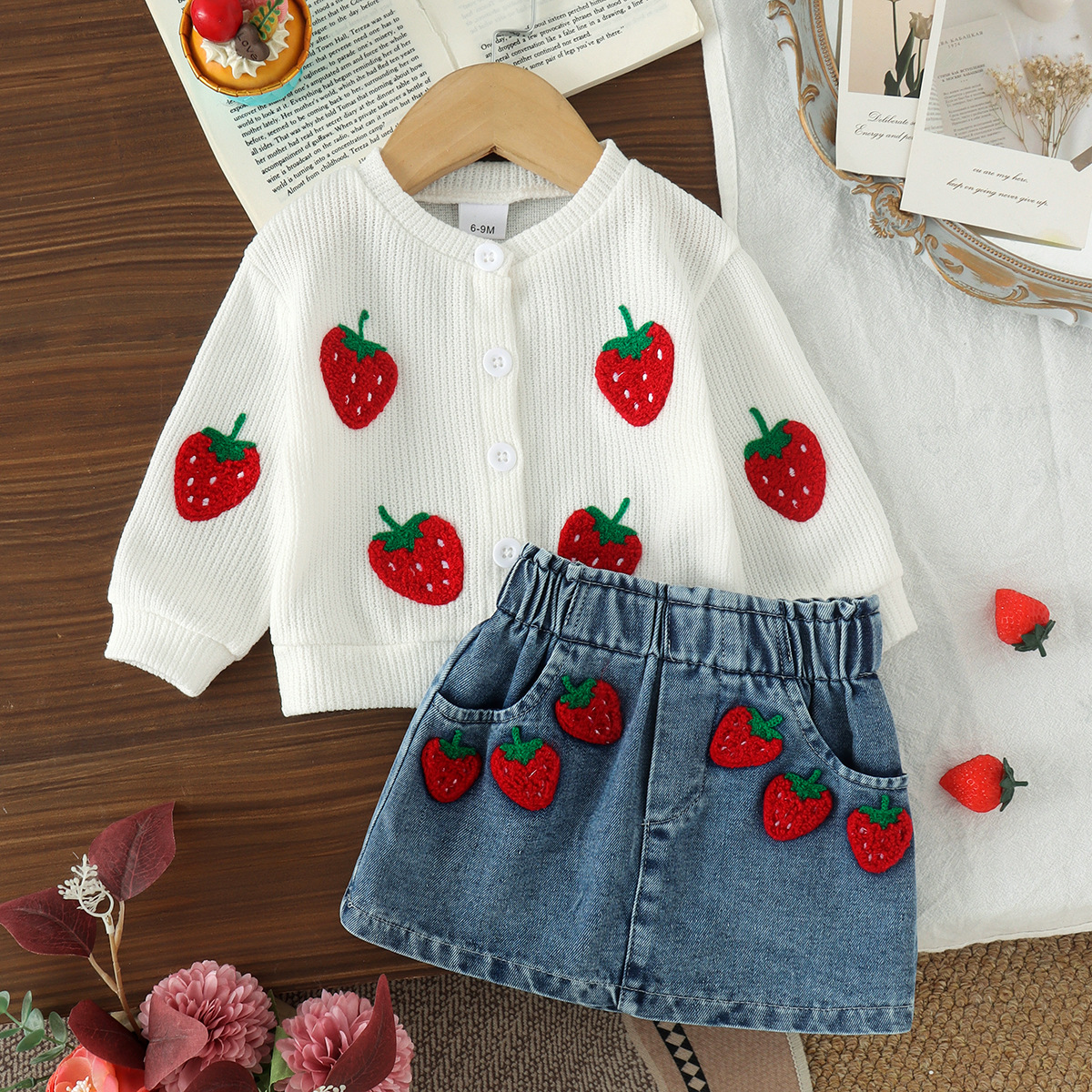 Long-sleeve Top Blue Skirt Childrens Clothing photo 1