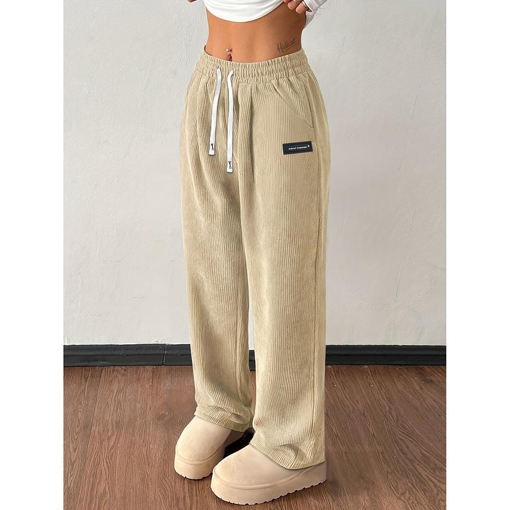 Retro Streetwear Casual Pants For Women, Loose-fit Trendy Workwear Style photo 6