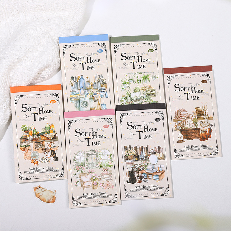 Soft House Time Series Hand Account Diy Decorative Sticker photo 1