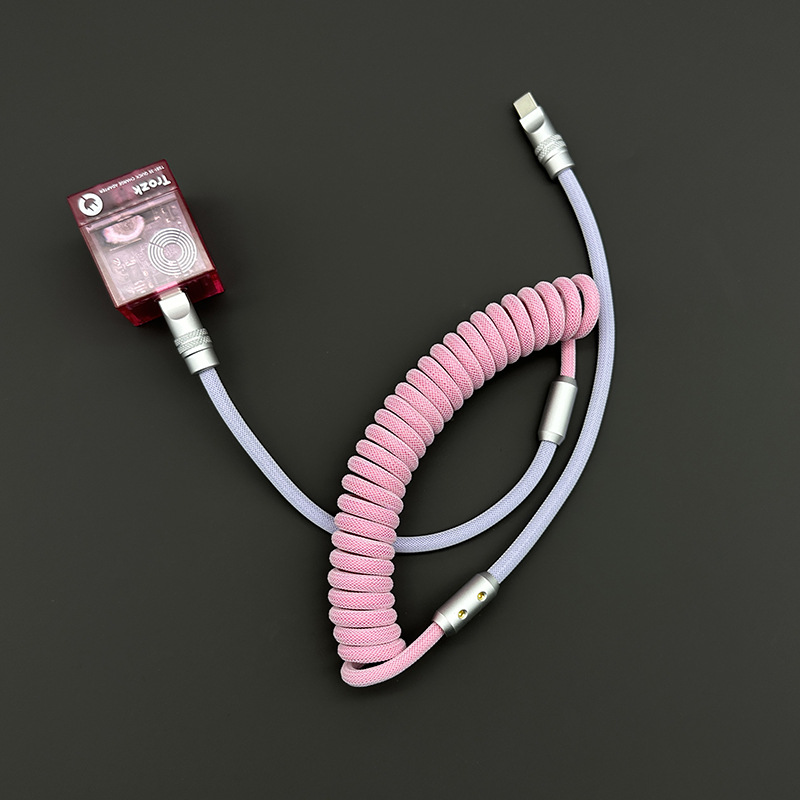 CarPlay In-car Two-tone Braided Spring Data Cable photo 4