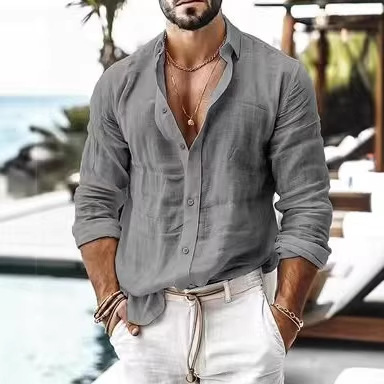 Men's Loose-fit Casual Versatile Long-sleeve Shirt photo 3