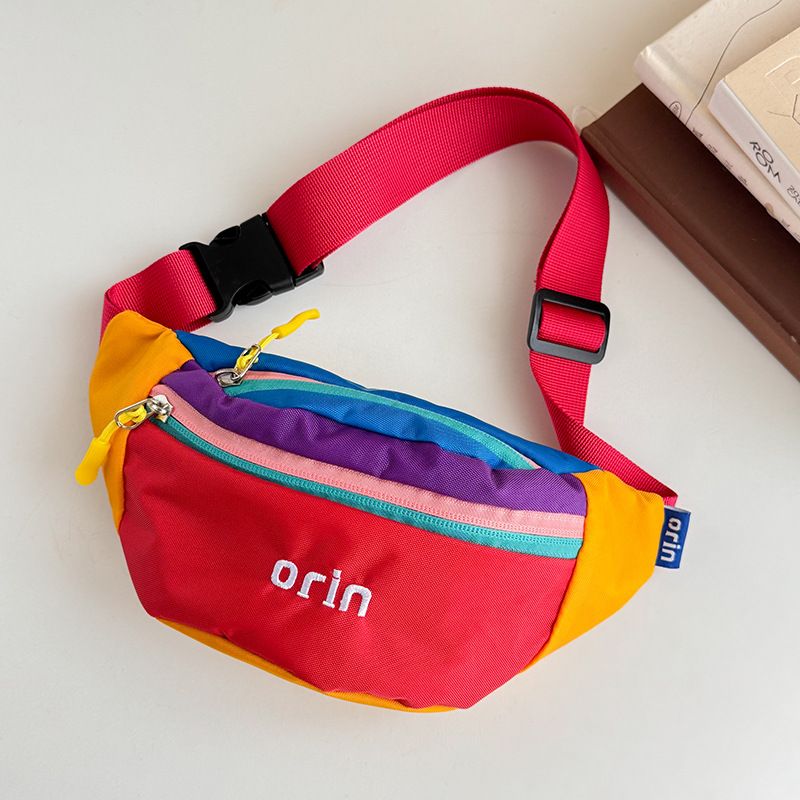 Childrens Trendy Color-block Outdoor Casual Crossbody Backpack photo 2