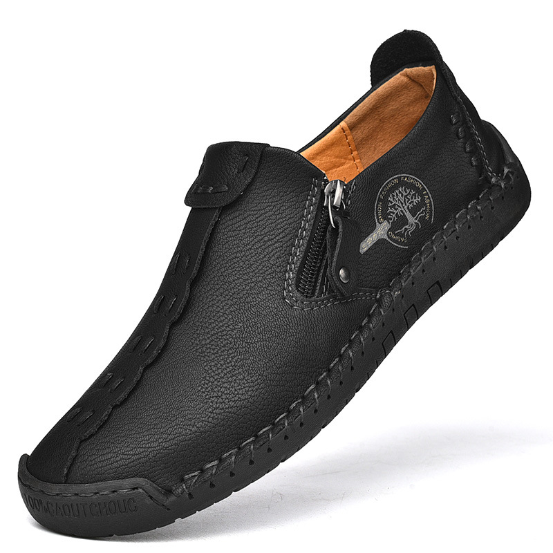 Men's Plus Size Zipper Leather Shoes photo 4