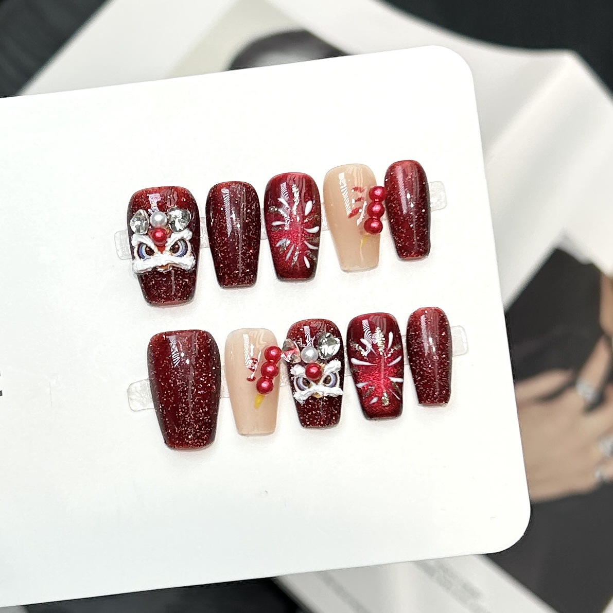 Removable Daily Style Advanced Hand-made Manicure Fake Nail Patch photo 4