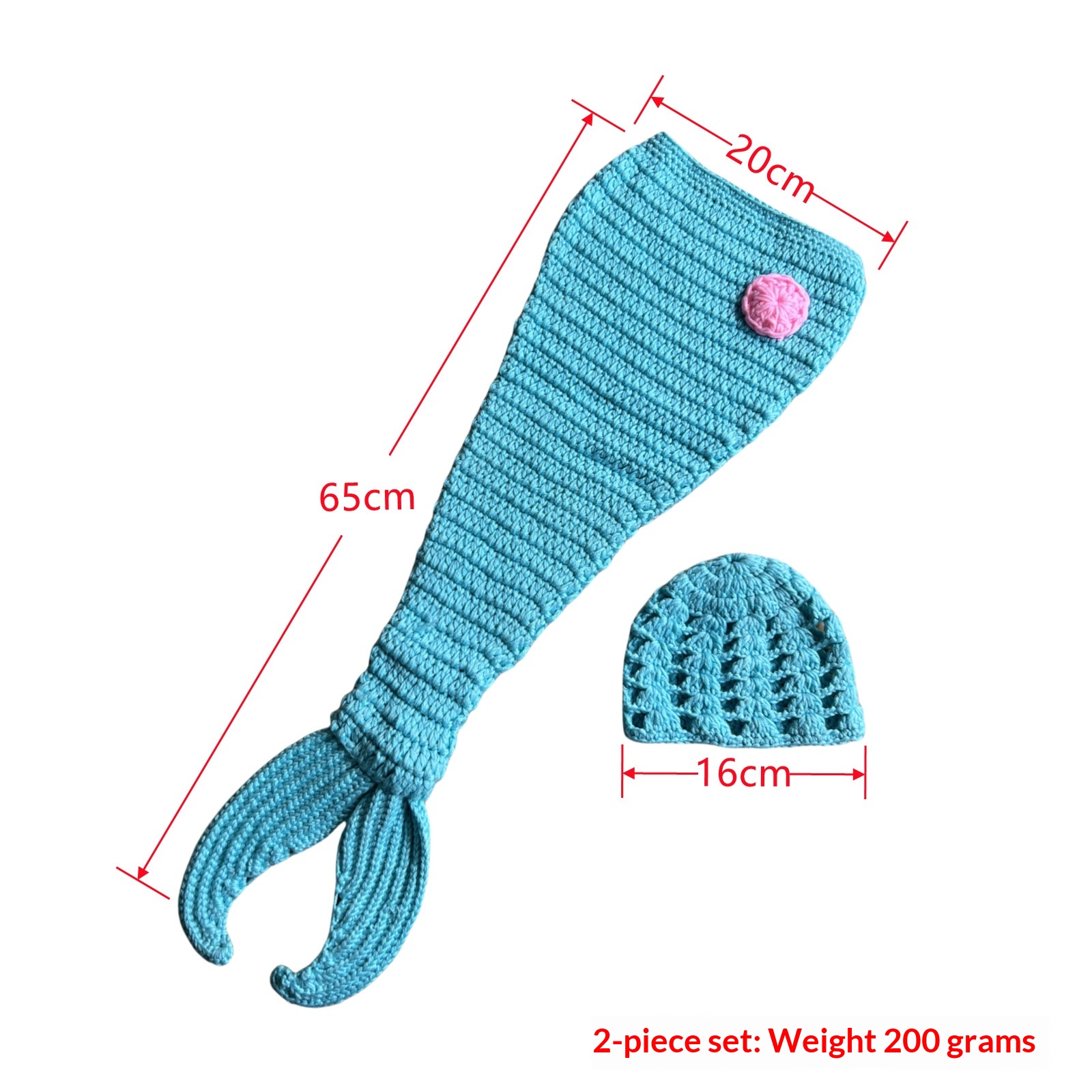 Cute Baby Photography Mermaid Costume Prop Set photo 5