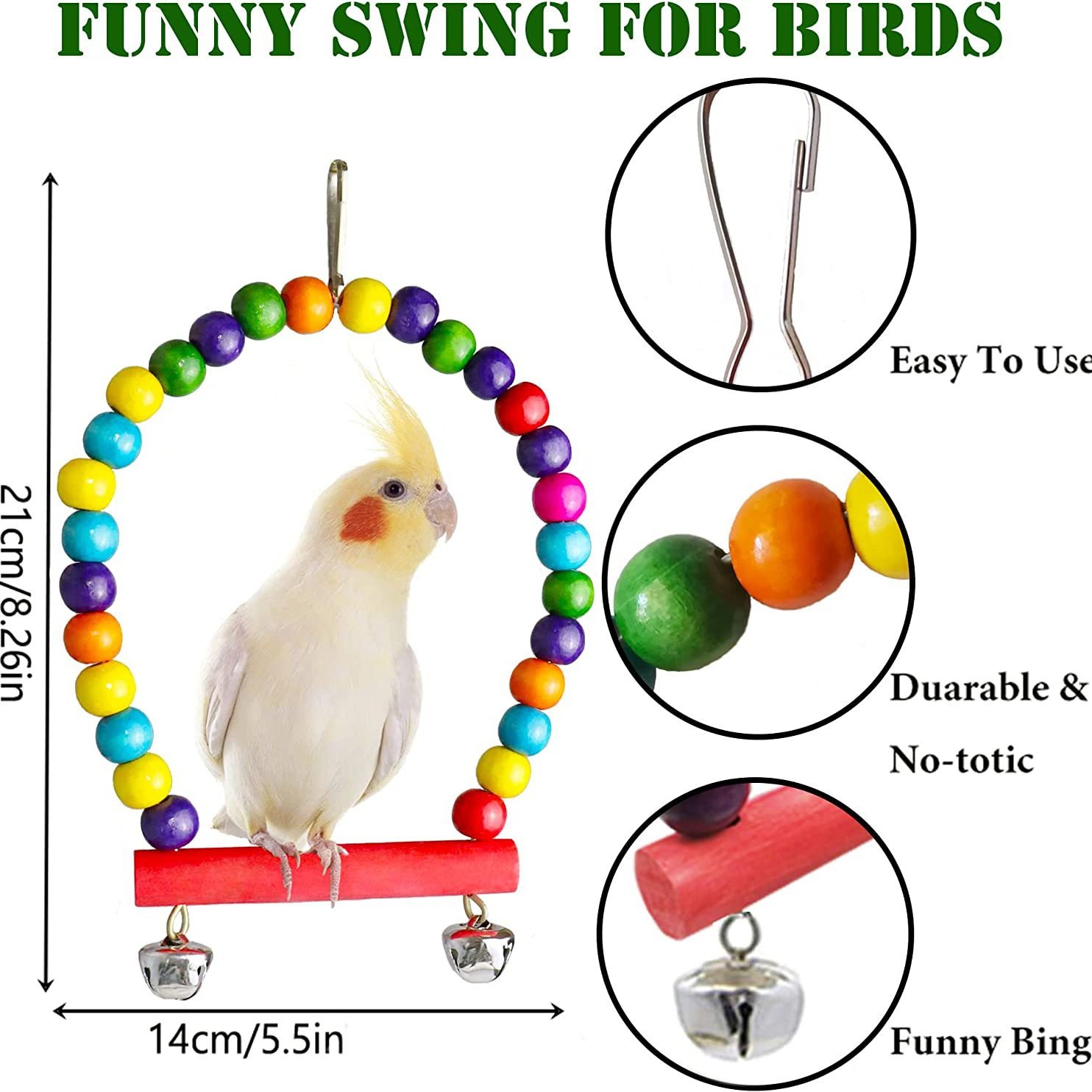 7PCs Parrot Toys Bird Cage Accessories photo 3