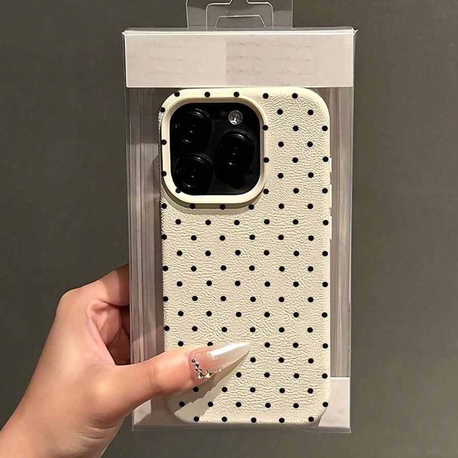 Polka-dot Phone Case With A Faux Leather Texture photo 6