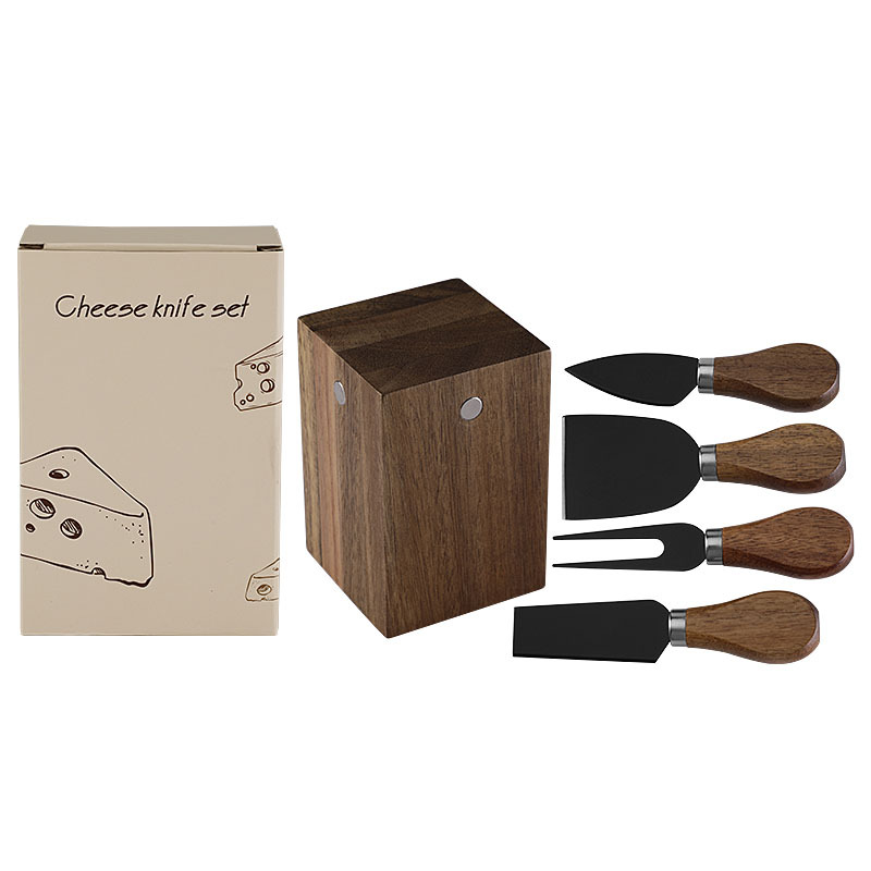 Acacia Wood Magnetic Stainless Steel Cheese Knife Set 5 Pieces photo 7