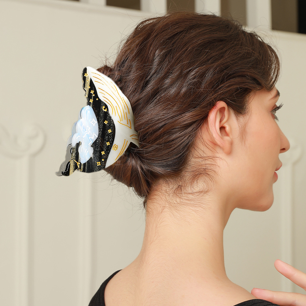 Noctilucent Cloud And Whale Cute Back-of-head Hair Clip photo 1