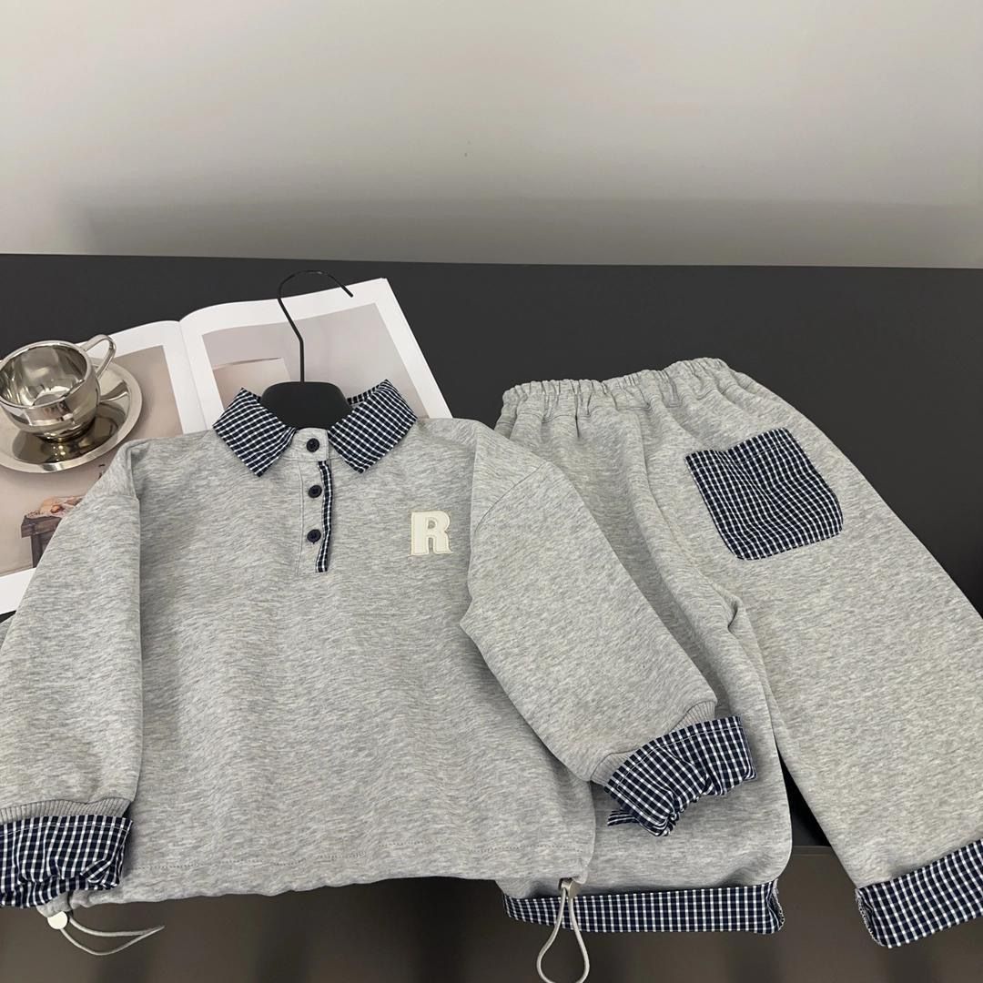 Korean-style Solid-color Casual Loose-fitting Top And Pants Set photo 1