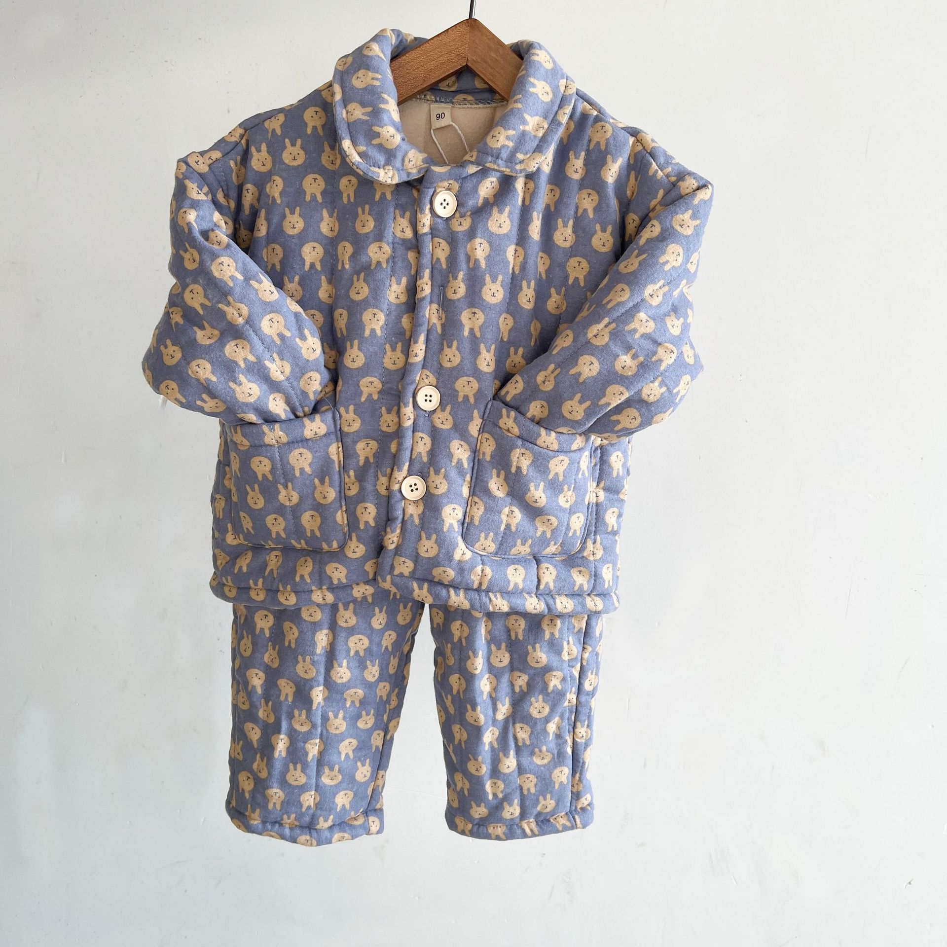 New Fleece-Lined Three-Layer Quilted Pajama Set For Baby Girls And Boys photo 7