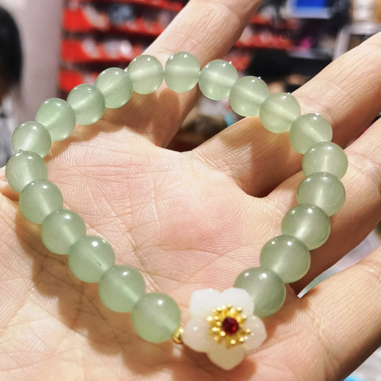 Lucky Flower Natural Red Agate Chalcedony Bracelet photo 4