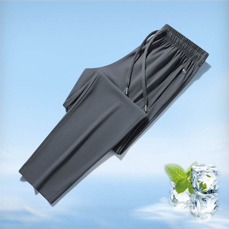 Ice Silk Men's Summer Thin Straight-leg Sweatpants photo 1