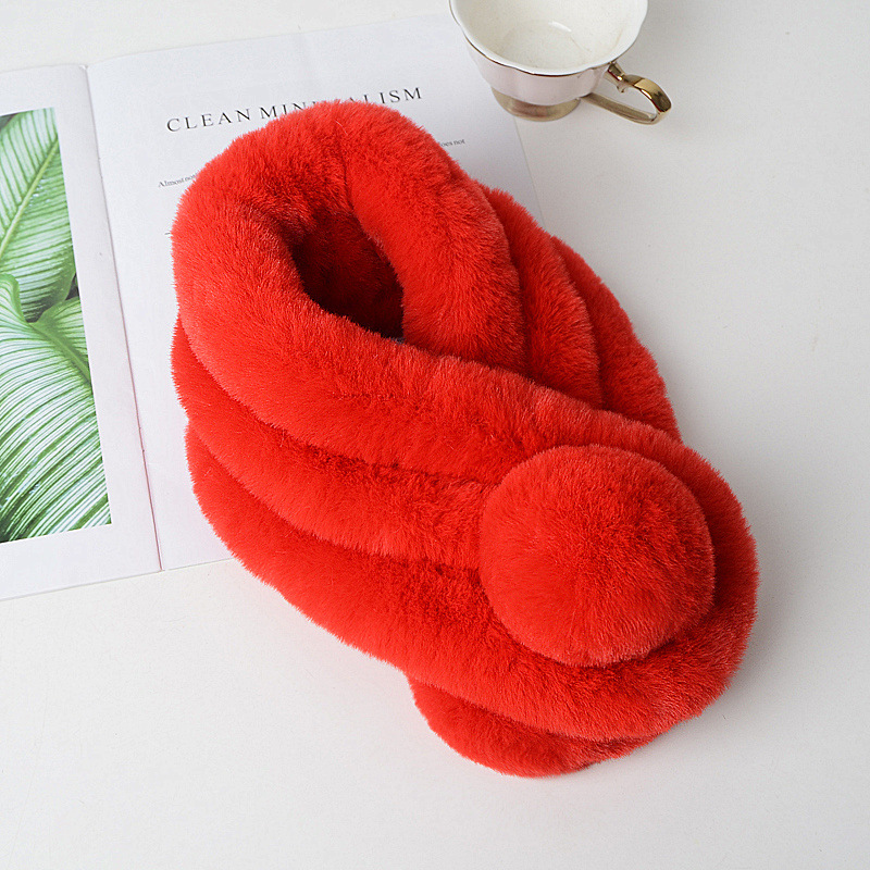 Rex Rabbit Fur Scarf For Women, Winter, Korean Style, Versatile, Thick And Warm photo 7