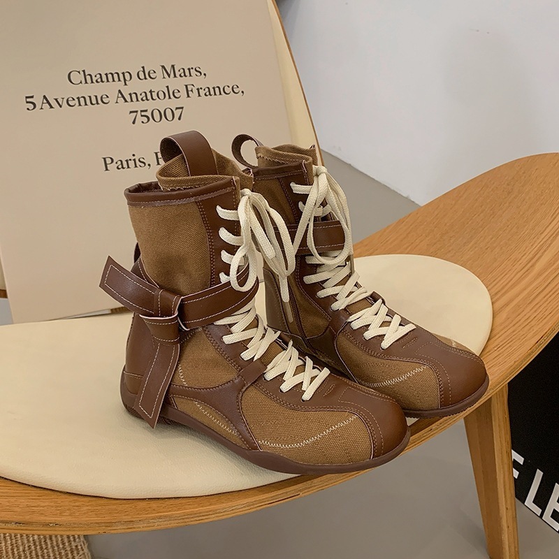 Women's High-top Denim Boots With A Thick Sole And Hidden Platform photo 2