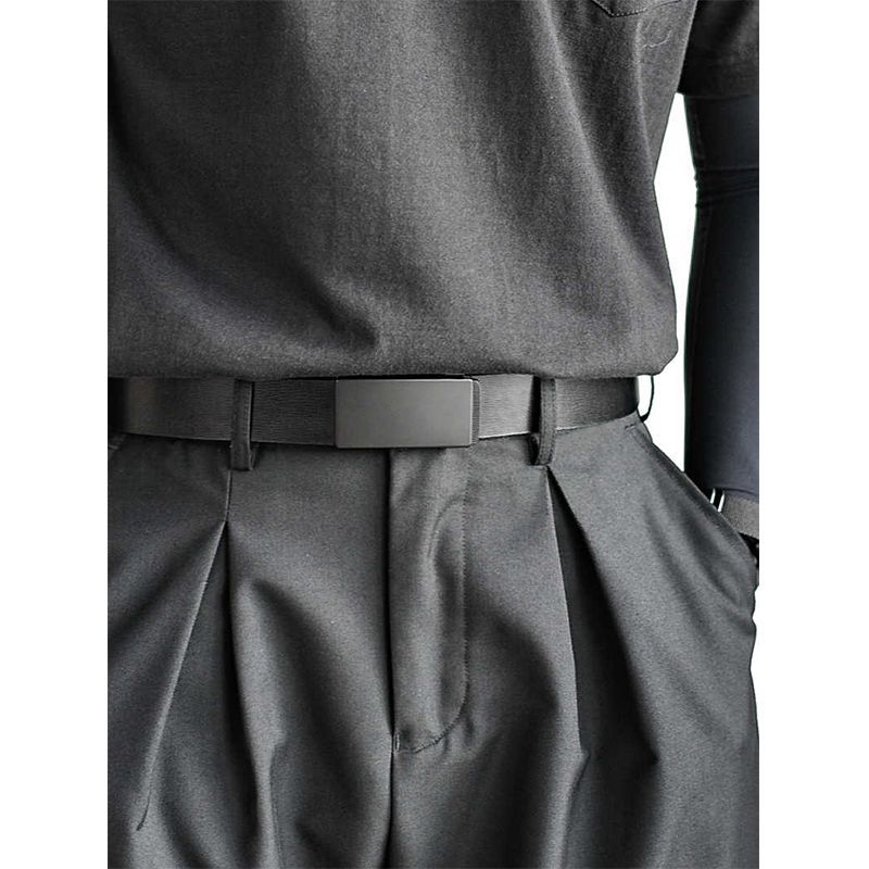 Simple Toothless Smooth-buckle Belt For Mencasual And Versatile photo 2
