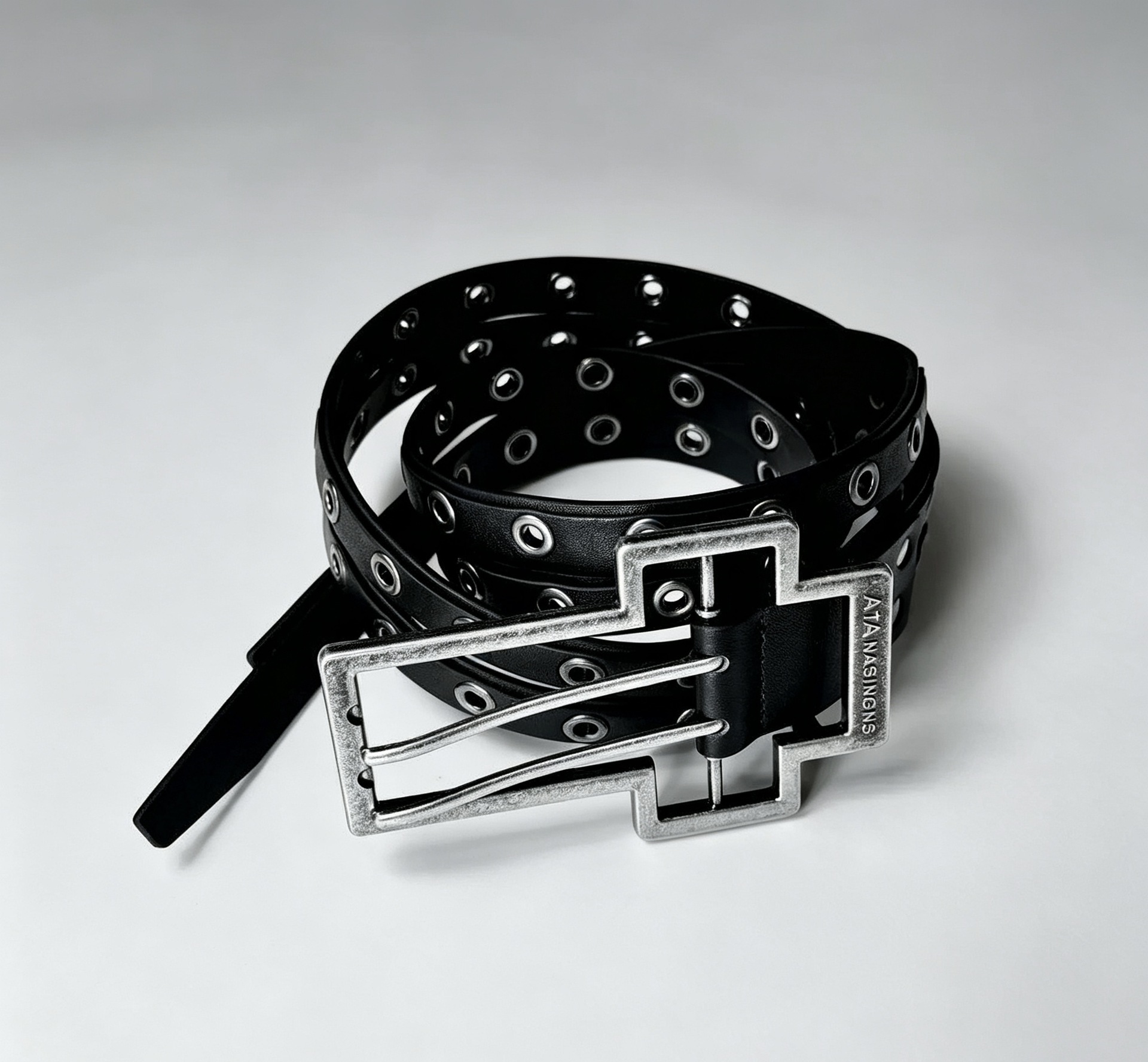 Fashionable Double-prong Buckle Belt Trendy Punk Style photo 6
